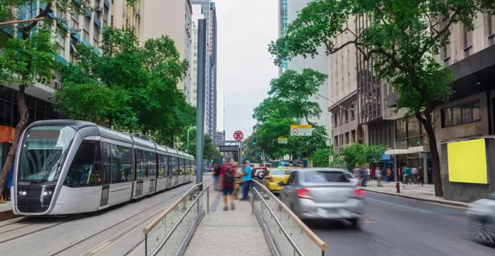 Foto da Avenida Rio Branco, no Rio de Janeiro