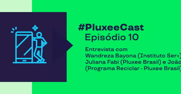 Imagem mostra os convidados do episódio 10 do podcast Pluxeecast