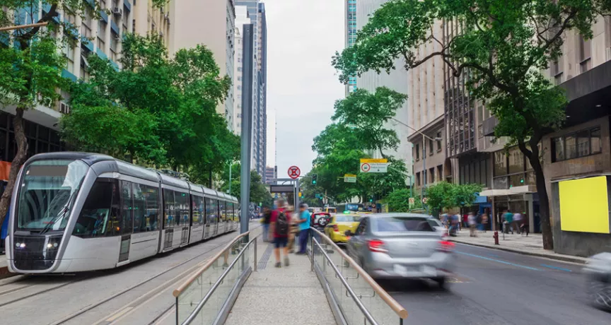 Foto da Avenida Rio Branco, no Rio de Janeiro