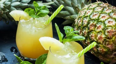 receita suco de casca de abacaxi com hortelã