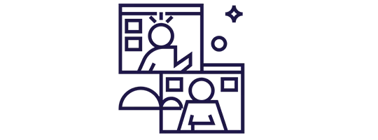 Ícone de duas pessoas conversando online