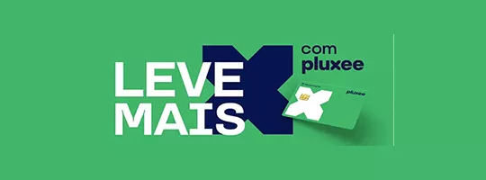 Imagem mostra Cartão Pluxee com logo do programa Leve Mais