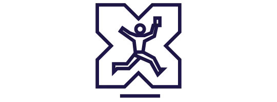 Ilustração de uma pessoa pulando feliz com o logo da Pluxee ao fundo