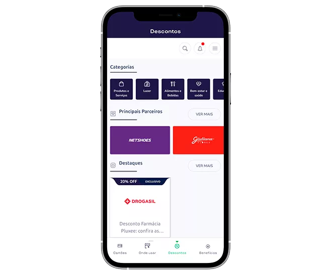 No app Pluxee Brasil você encontra uma área de ofertas exclusivas para quem usa nosso cartão de benefício 