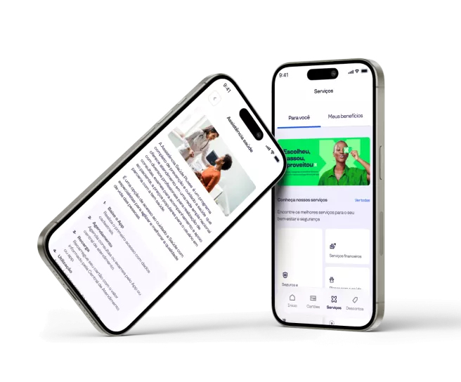 A imagem mostra um celular com o app Pluxee aberto na tela ofertas e servições exclusivos