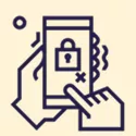 A ilustração mostra um celular e uma pessoa fazendo um bloqueio de cartão Pluxee no app