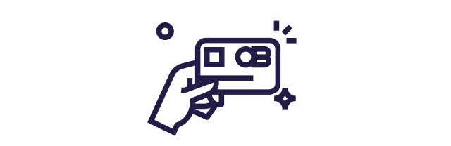 ícone de pessoa usando um cartão de benefícios