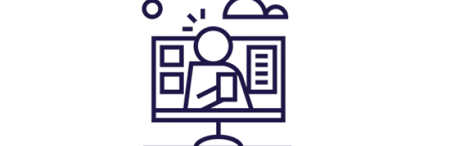 Ícone de uma pessoa fazendo um call pelo computador