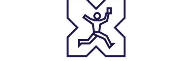 Ícone mostra uma pessoa feliz na frente de um logo da Pluxee