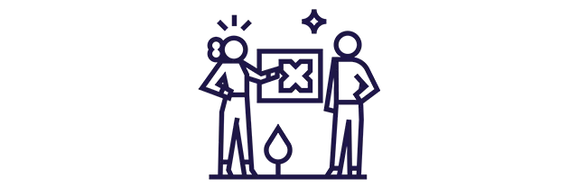 Ícone de duas pessoas admirando a marca Pluxee