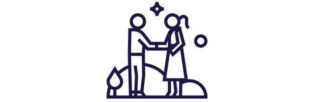 Ícone de duas pessoas dando as mãos