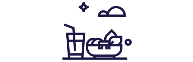 Ícone de um prato de comida equilibrado e saudável