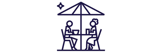 Ícone de duas pessoas almoçando em um restaurante