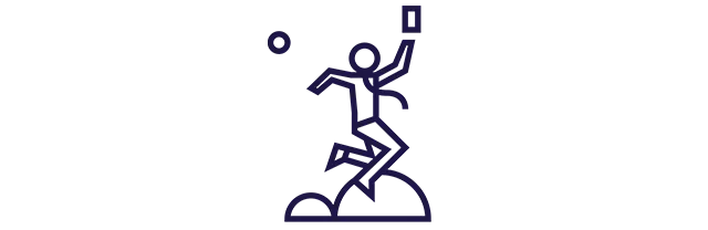 Ícone de uma pessoa pulando feliz