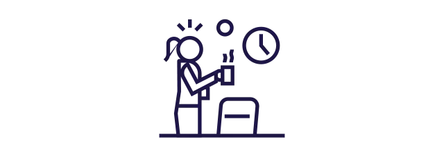  Ícone mostra uma pessoa tomando caf