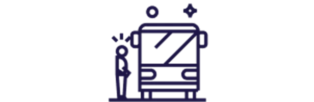 Ícone mostra um cartão Pluxee na frente de lojas