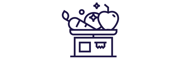 Ícone de frutas frescas no supermercado