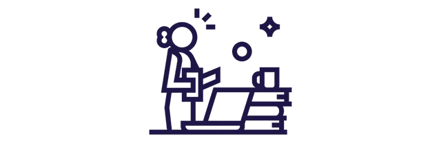 Ilustração mostra uma pessoa trabalhando no escritório