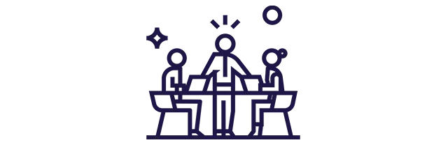 Ilustração mostra uma equipe de trabalho