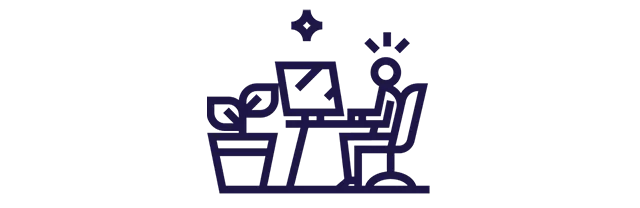 Ilustração mostra uma pessoa trabalhando no computador