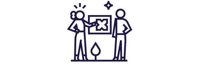 Ilustração de duas pessoas conversando sobre o cartão Pluxee 