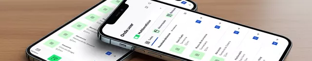 Celulares sobre mesa exibindo aplicativo de gestão de benefícios.
